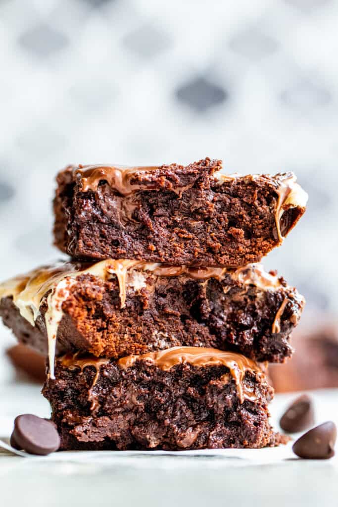 Gooey Chocolate Fudge Brownies with Chocolate Drizzle Erhardts Eat