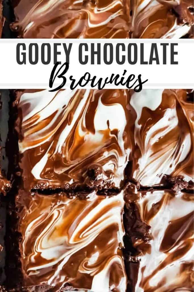 Pin for chocolate fudge brownies with title text.