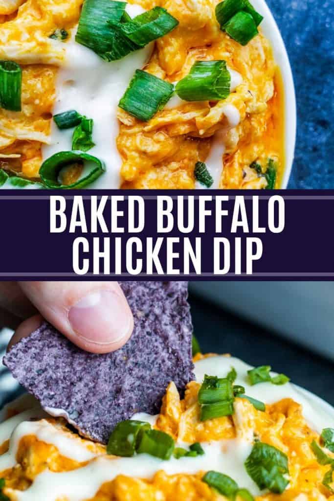 Buffalo dip pin with white text overlay.
