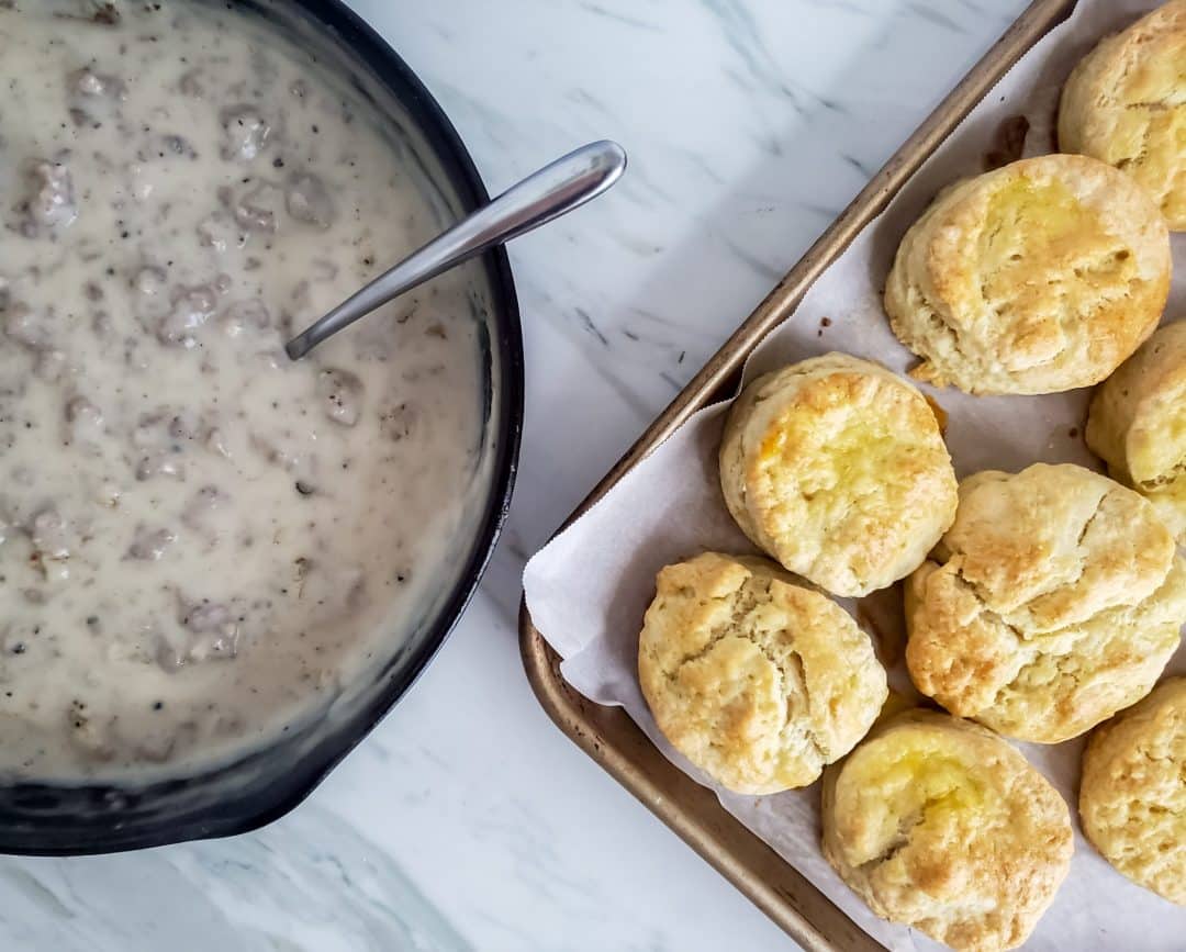 Grandma's Classic Southern Biscuits And Sausage Gravy | Erhardts Eat