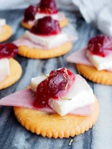 Cracker Bites on a blue marble counter.