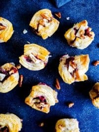 Blackberry Puff Pastry Bites with Brie and Pecans