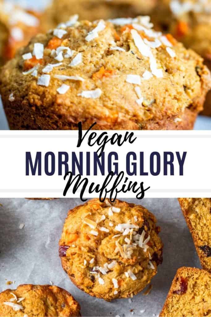 Pin image for morning glory muffins recipe.