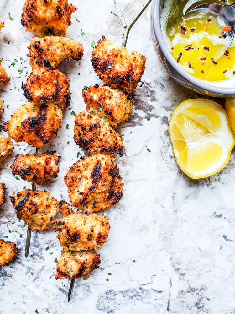 Grilled Lemon Garlic Chicken Skewers Recipe – Grilled Chicken