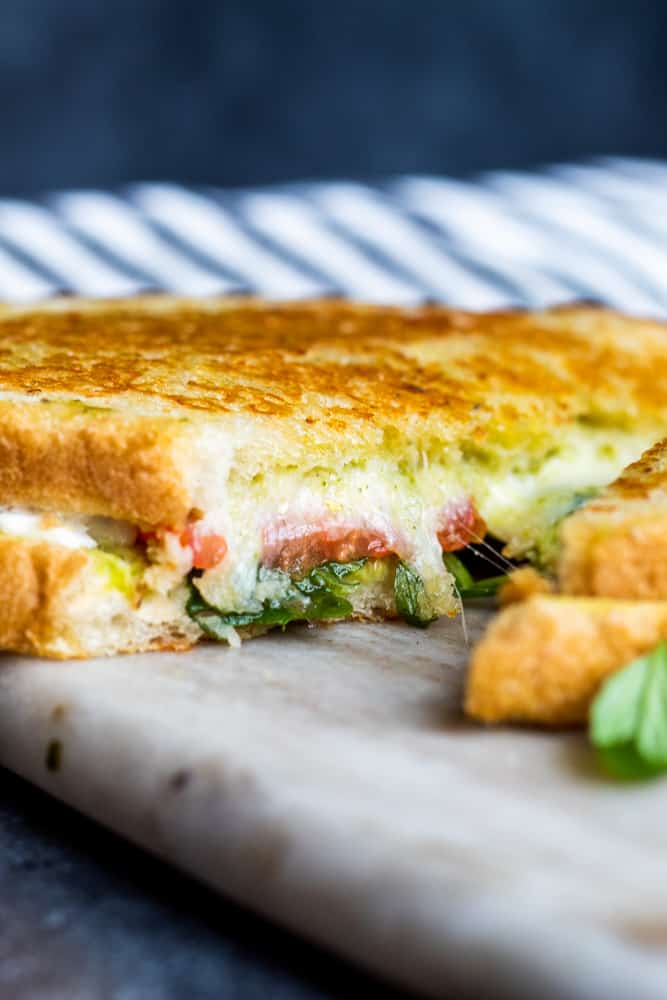 Grilled Goat Cheese Sandwich with Pesto & Arugula - Erhardts Eat