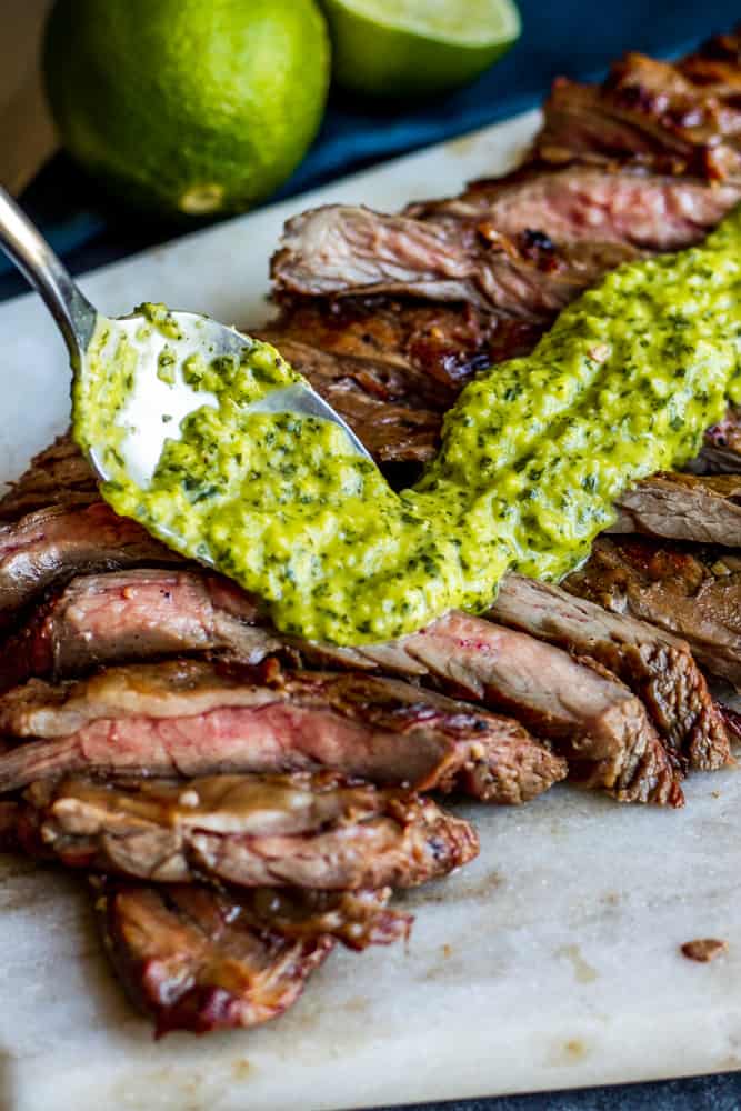 Grilled Skirt Steak with Chimichurri Sauce Erhardts Eat