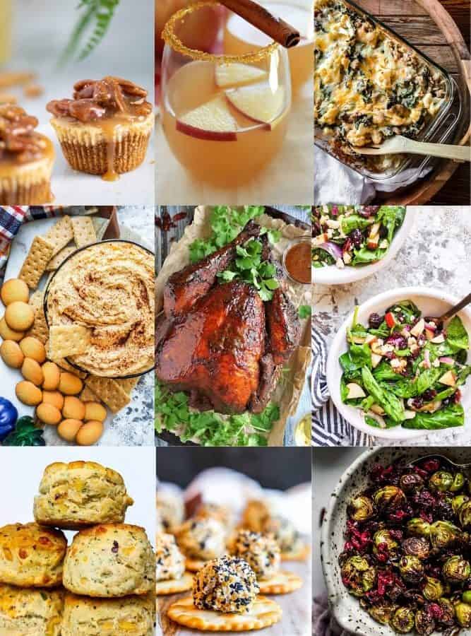 Collage of Thanksgiving recipe images.