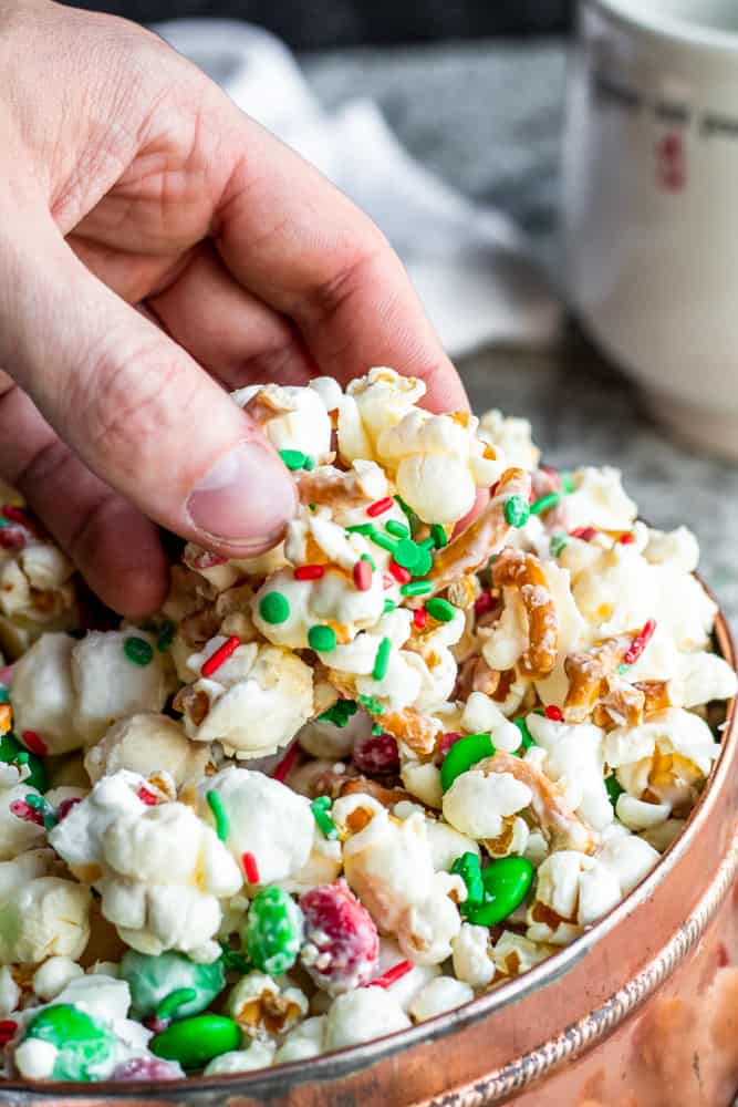 Christmas Crunch Popcorn Snack Mix - Erhardts Eat