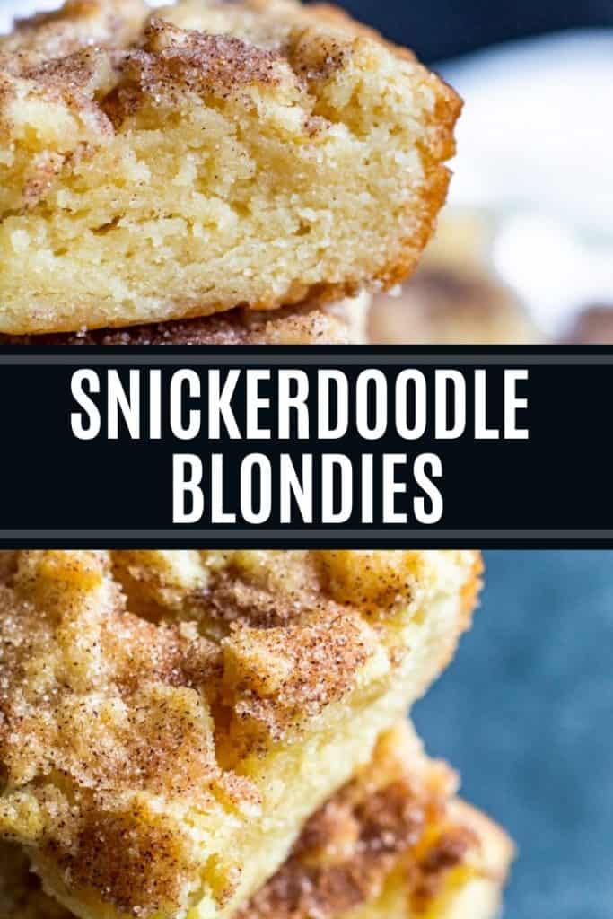 Pin for blondies with large white text overlay.