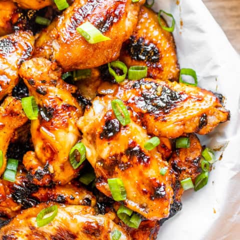 BBQ Peach Grilled Chicken Wings Recipe - Erhardts Eat