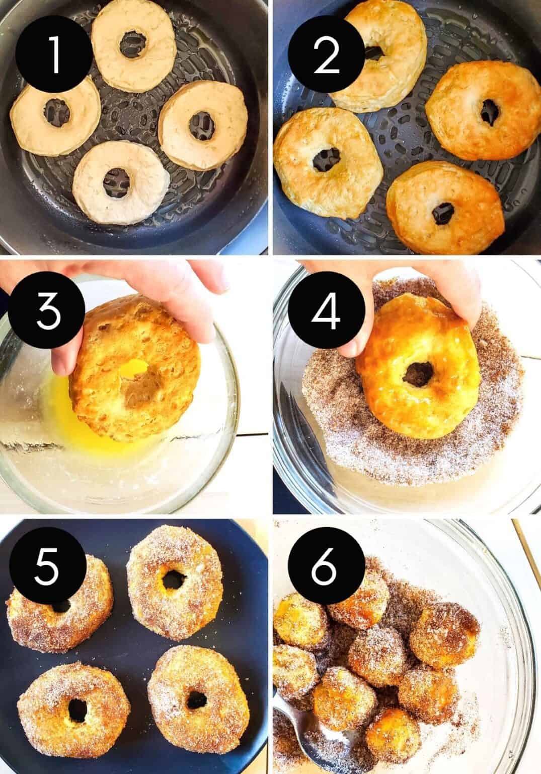 Cinnamon Sugar Air Fryer Biscuit Donuts Erhardts Eat
