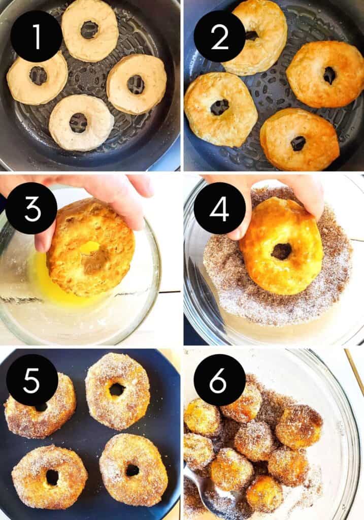 Cinnamon Sugar Air Fryer Biscuit Donuts Erhardts Eat