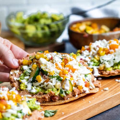 Vegetarian Tostadas Recipe with Cilantro Lime Slaw Erhardts Eat