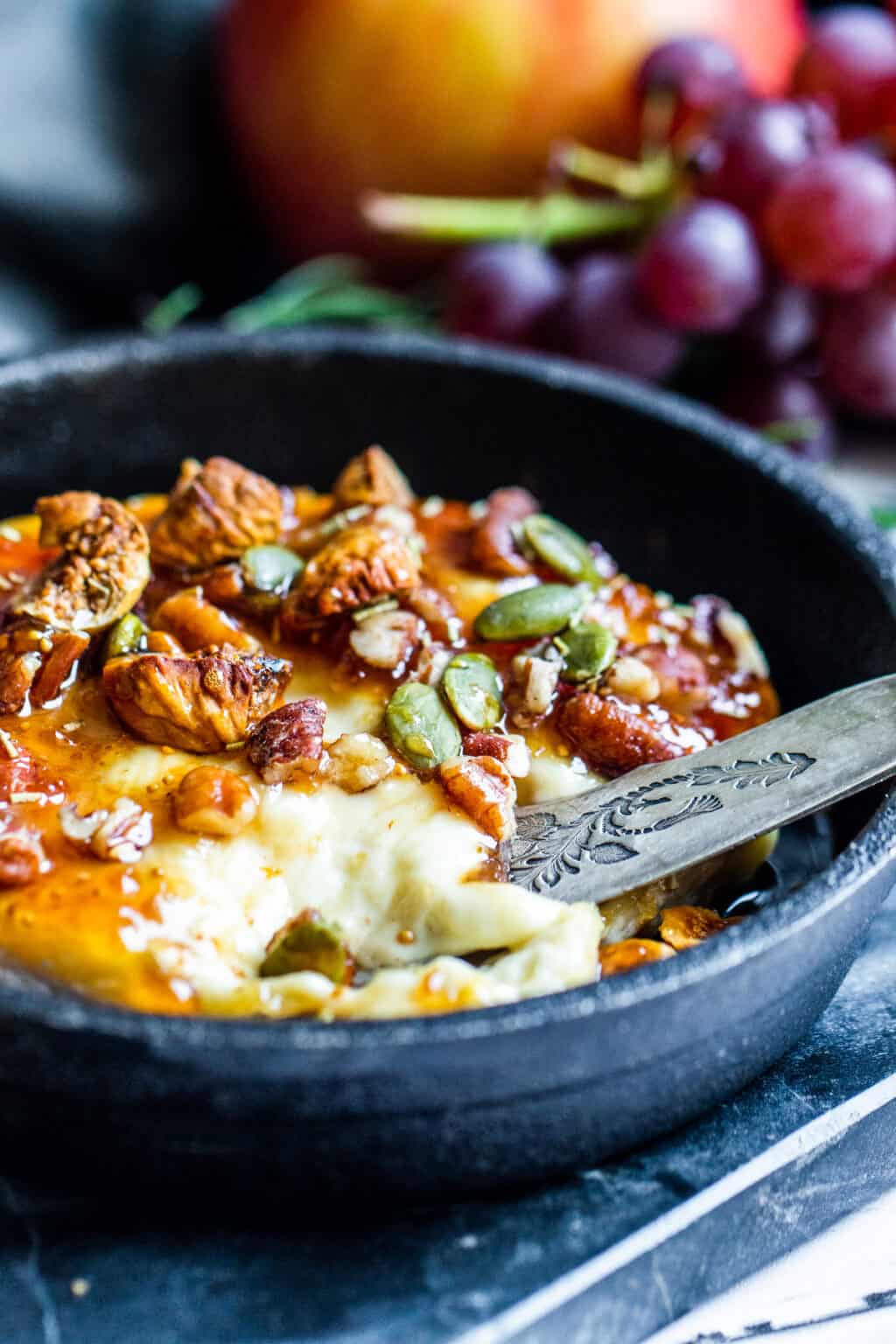 Baked Brie with Fig Jam and Nuts Erhardts Eat