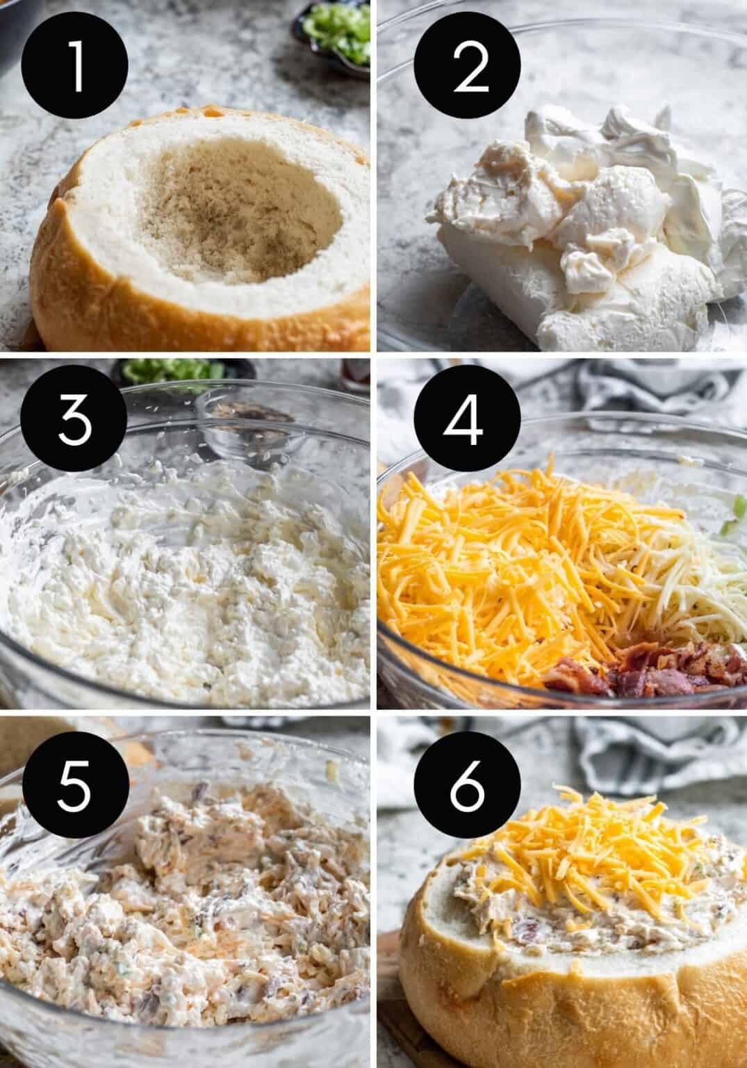 Baked Bacon Cheese Dip in a Bread Bowl Erhardts Eat