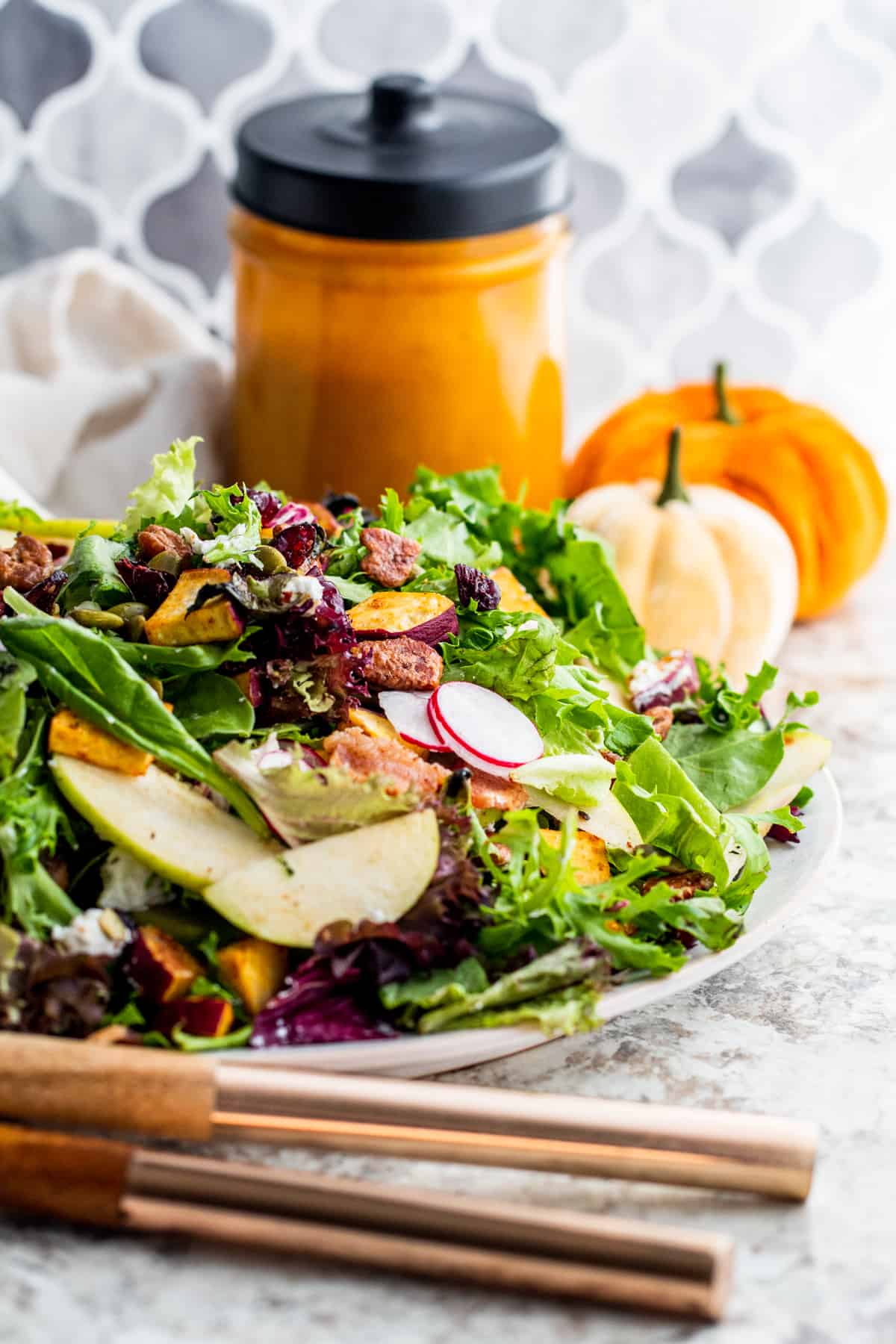 Fall Harvest Salad Recipe with Pumpkin Dressing Fall Harvest Salad Recipe with Pumpkin Dressing