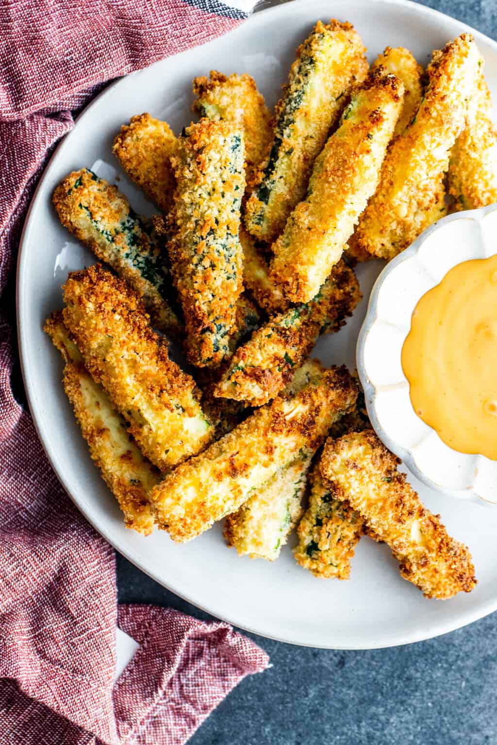 Easy Air Fryer Zucchini Fries with Garlic and Parmesan Erhardts Eat